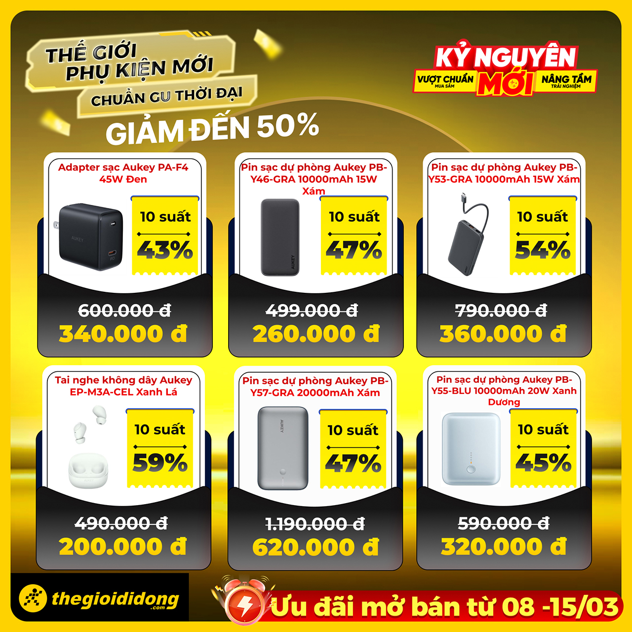 Thế giới phụ kiện mới đang giảm đến 50% tại TGDĐ