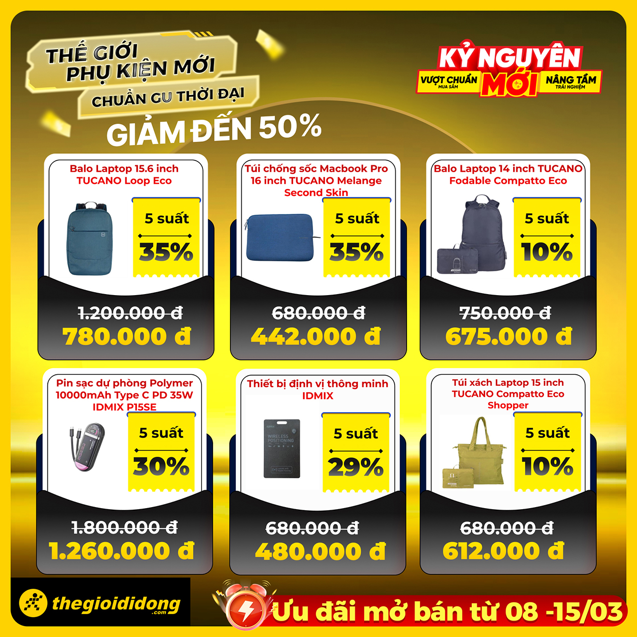 Thế giới phụ kiện mới đang giảm đến 50% tại TGDĐ