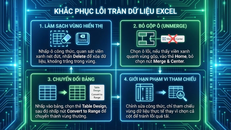 Chi tiết c&aacute;ch khắc phục lỗi #SPILL!