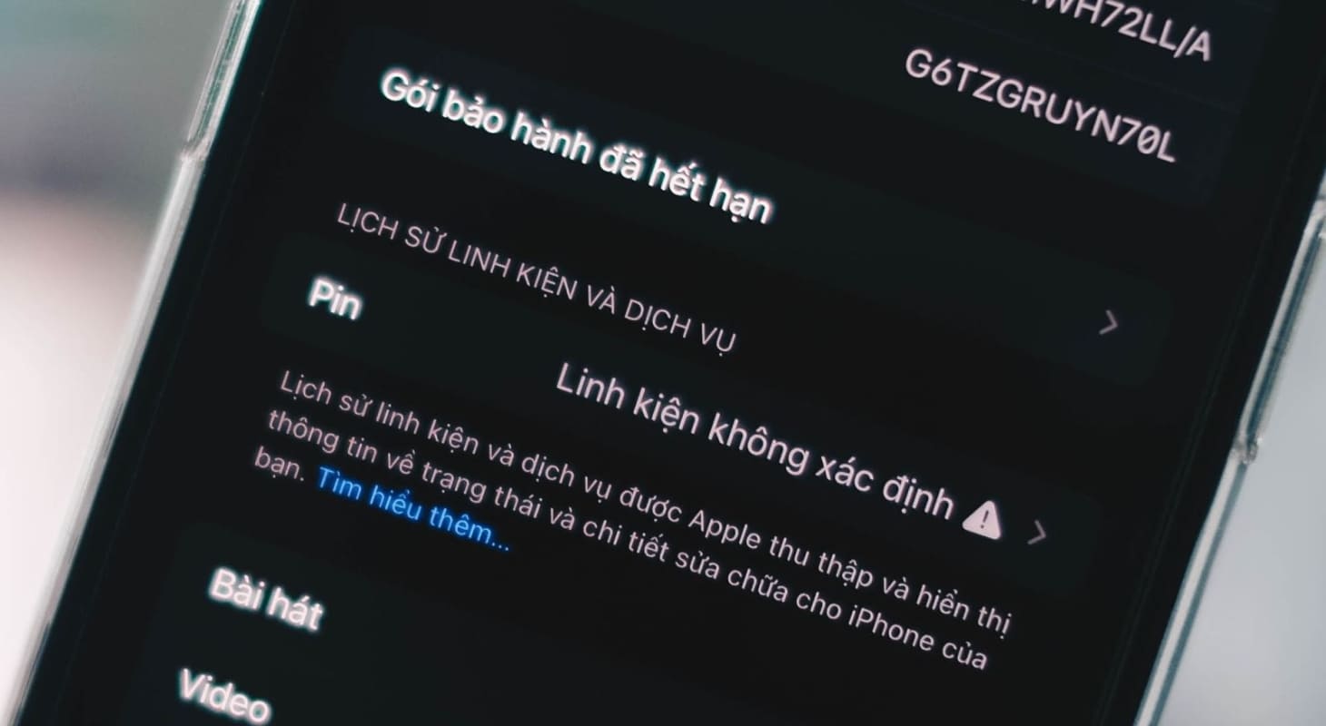 iPhone báo linh kiện không xác định khi thay pin không chính hãng