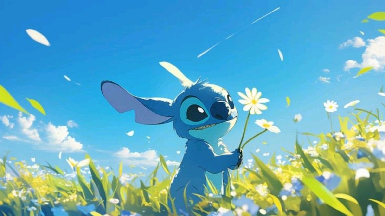 Lilo Stitch cầm bông hoa