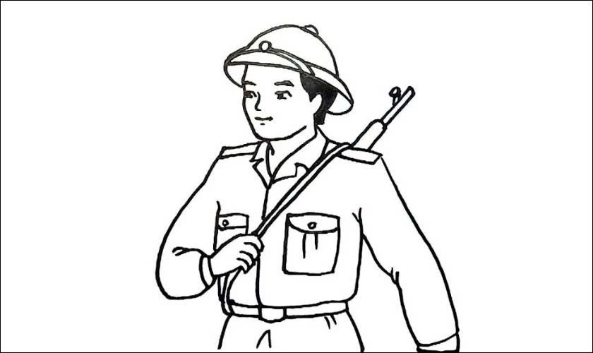 Tranh tô màu 30/4 1/5 cho bé tập tô