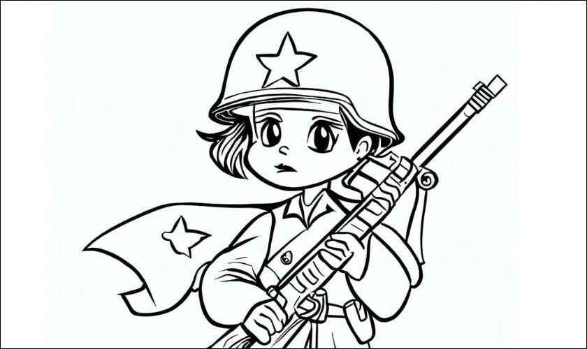 Tranh tô màu 30/4 1/5 cho bé tập tô