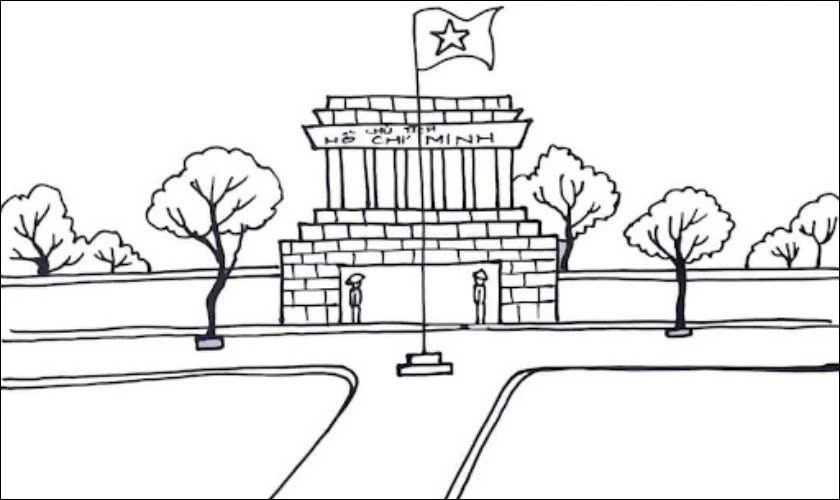 Tranh tô màu 30/4 1/5 cho bé tập tô