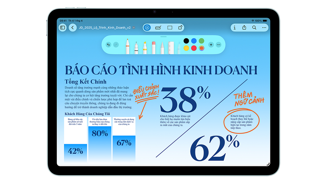 Kích thước màn hình iPad Air M4 bao nhiêu inch