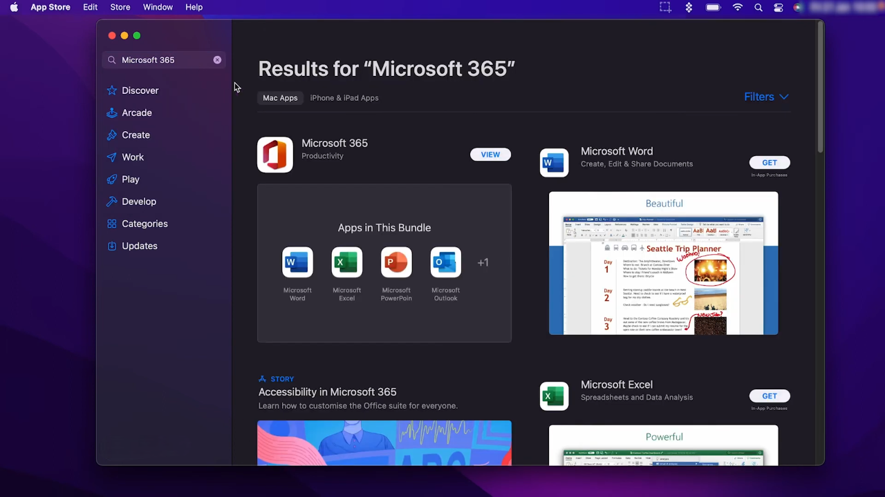 Microsoft 365 on MacBook
