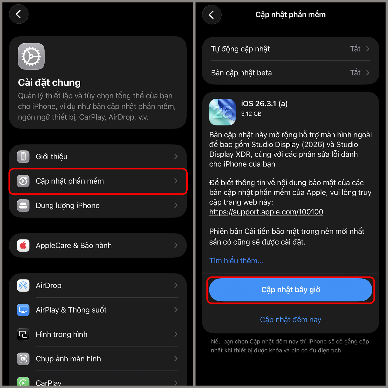 iOS 26.3.1 (a) phát hành
