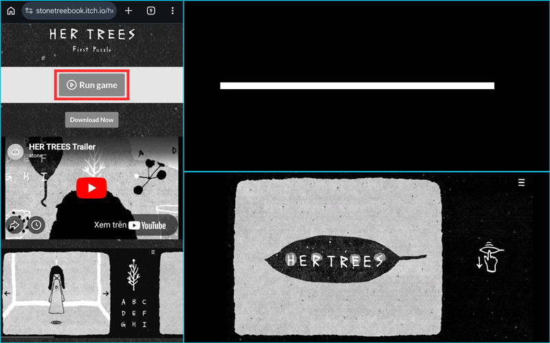 Truy cập trang web để chơi game trực tiếp > Chọn Run game