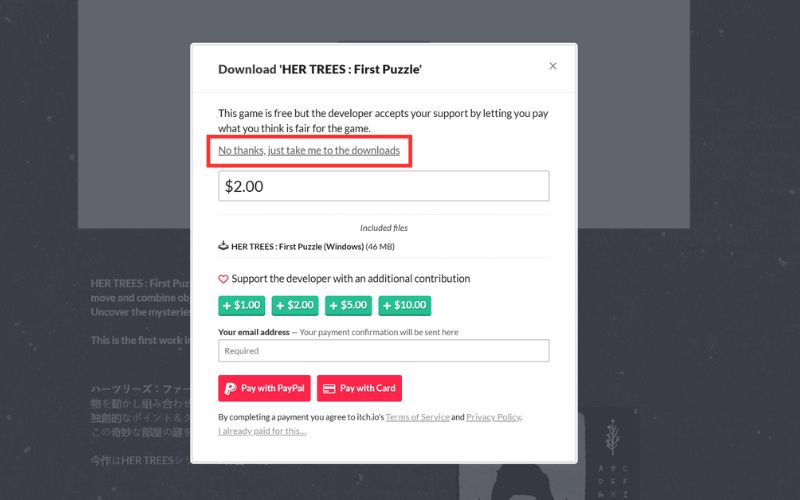 Bước 2: Chọn No thanks để tải miễn phí game