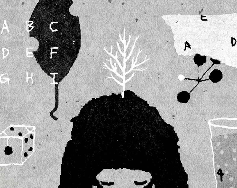 Đồ họa vẽ tay đen trắng đặc trưng của Her Trees