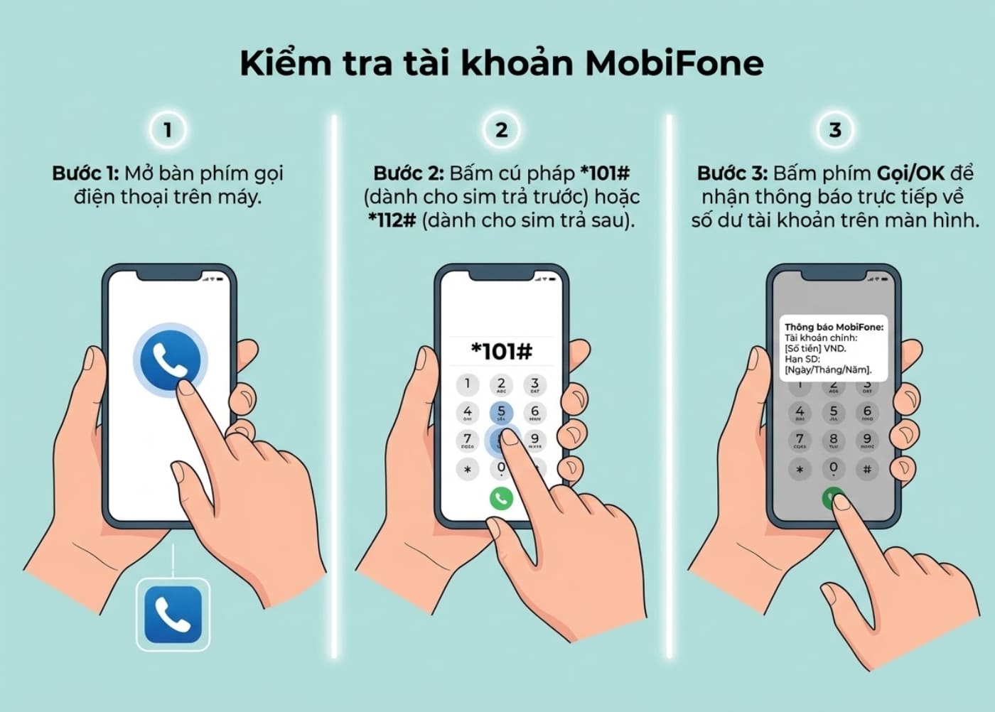 Cách kiểm tra tiền điện thoại mạng MobiFone