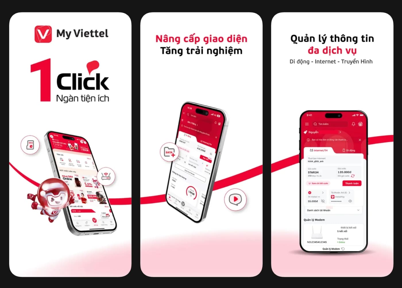 Ứng dụng My Viettel sử dụng tiện lợi