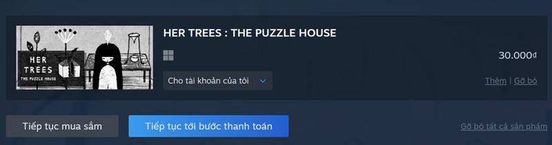 Bước 2: Kiểm tra giỏ hàng, chọn mua cho tài khoản của bạn