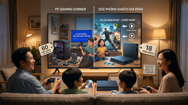 Game console kết nối Tivi giúp gắn kết các thành viên trong gia đình