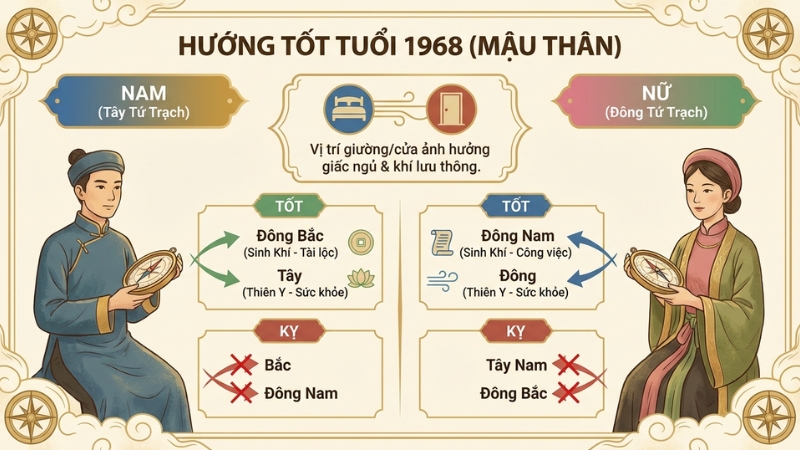Hướng hợp của người sinh năm 1968