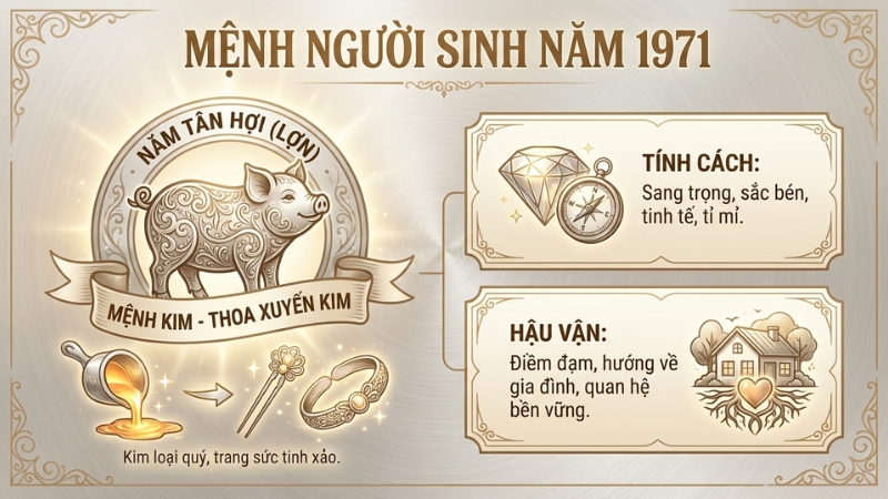 Người sinh năm 1971 tuổi Hợi mệnh Kim