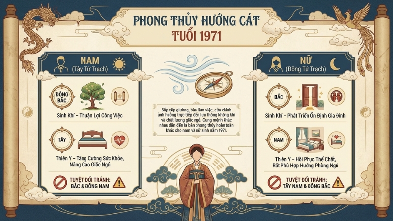 Sinh năm 1971 hợp hướng n&agrave;o?