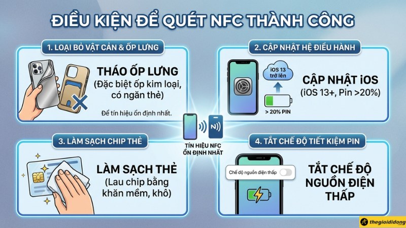 Điều kiện cần thiết để qu&eacute;t NFC th&agrave;nh c&ocirc;ng