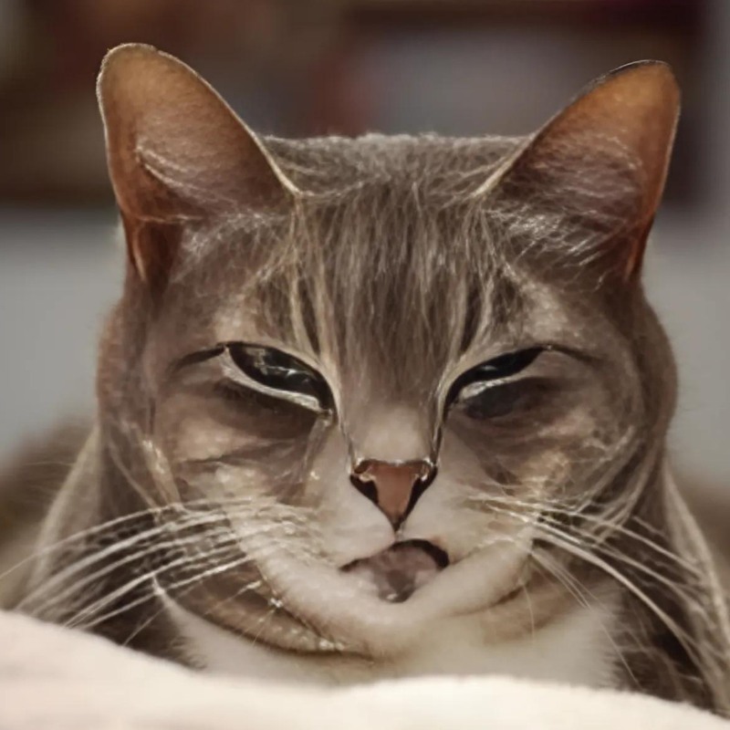 Meme mèo cười đểu, nhếch mép đầy mỉa mai, cực hợp để cà khịa nhẹ trong các cuộc trò chuyện