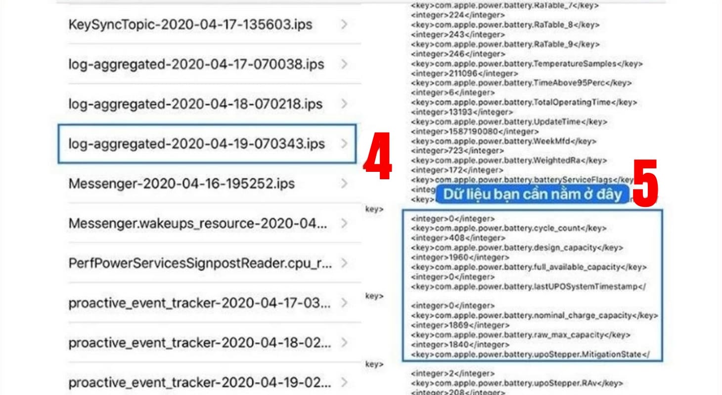 Kết quả kiểm tra pin iPhone đã thay chưa bằng mục Dữ liệu & Phân tích Kết quả kiểm tra pin iPhone đã thay chưa bằng mục Dữ liệu & Phân tích