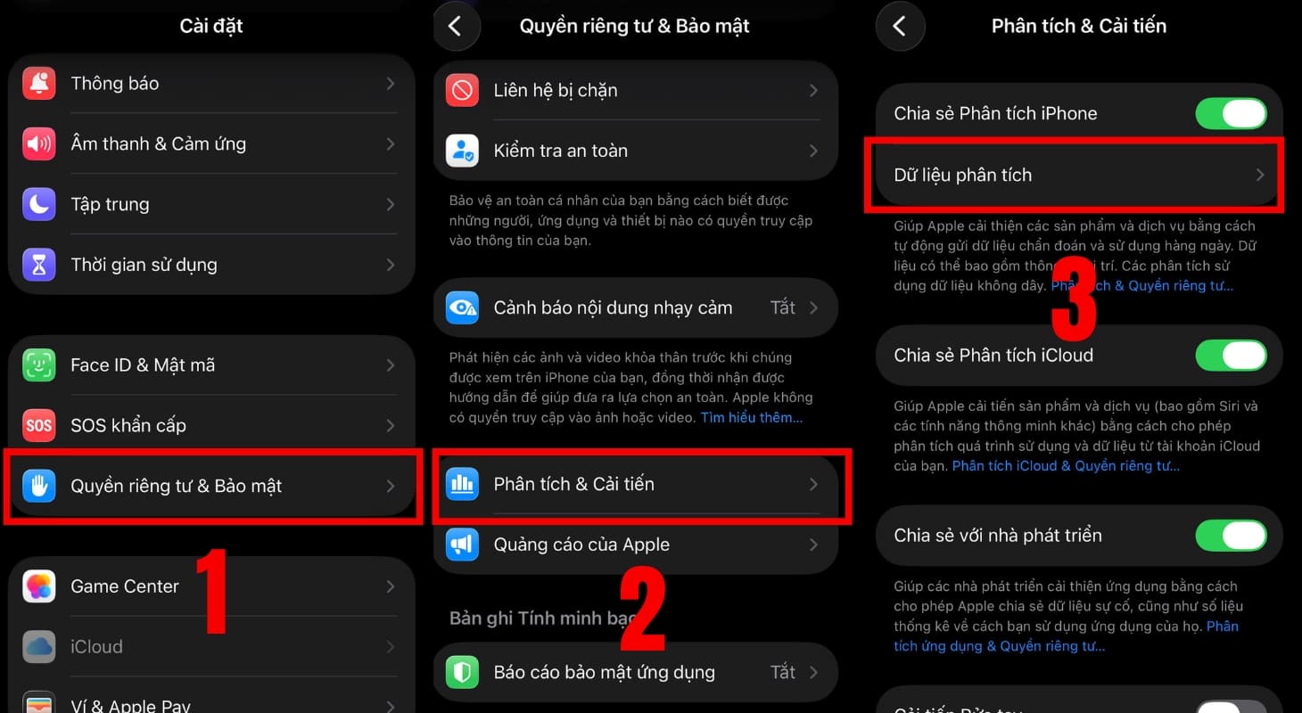 Kiểm tra pin iPhone đã thay chưa bằng mục Phân tích & Cải tiến Kiểm tra pin iPhone đã thay chưa bằng mục Phân tích & Cải tiến