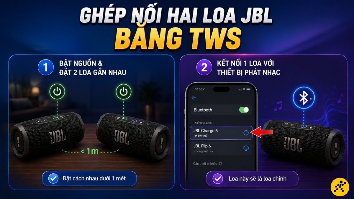 Cách kết nối qua JBL Connect và Connect+ trên các dòng loa đời cũ Cách kết nối qua JBL Connect và Connect+ trên các dòng loa đời cũ