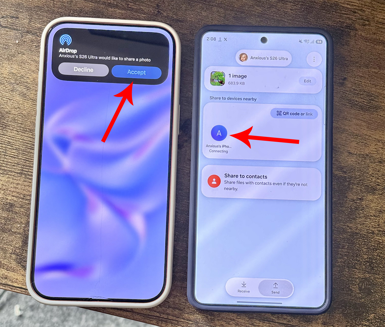 Cách airdrop từ Samsung sang iPhone và MacBook