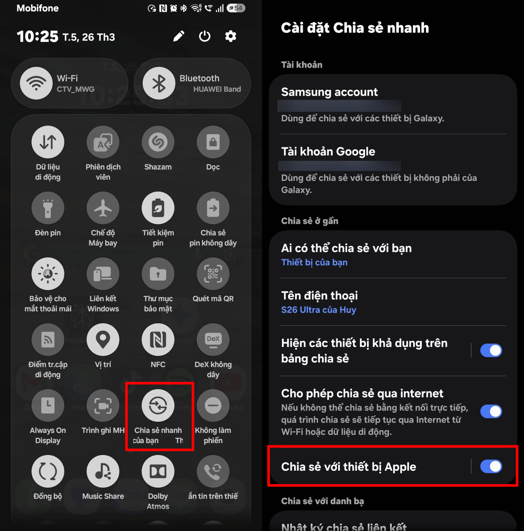 Cách airdrop từ Samsung sang iPhone và MacBook