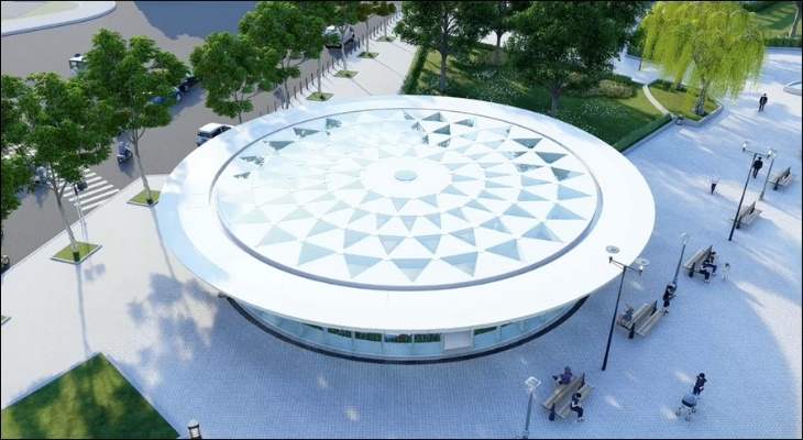 Điểm nhấn ấn tượng nhất chính là khu vực giếng trời (toplight) được thiết kế hình hoa sen của ga Bến Thành