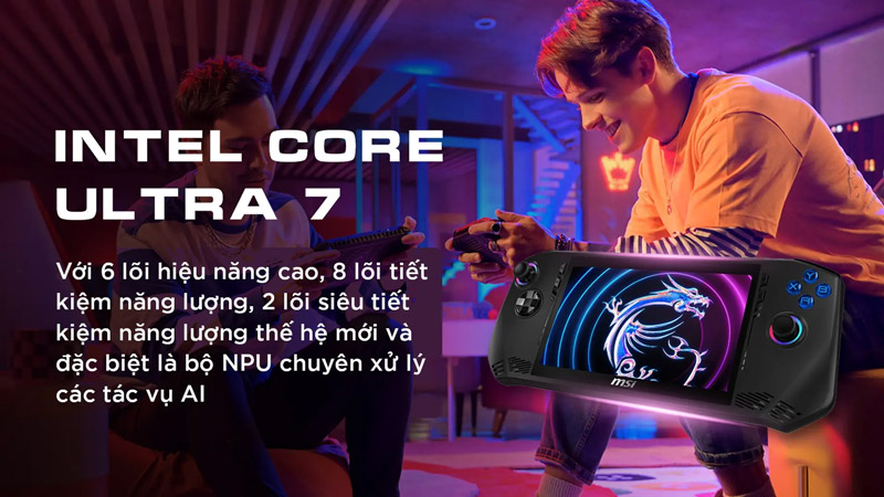 Intel Core Ultra 7, RAM 16GB, tối ưu AI, xử lý mượt game nặng lẫn đa nhiệm trên Windows 11