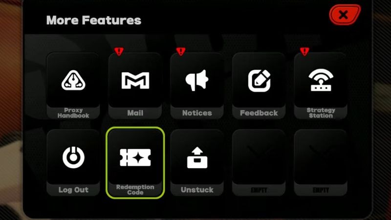 Chọn mục Mã đổi thưởng (Redemption Code) Chọn mục Mã đổi thưởng (Redemption Code)