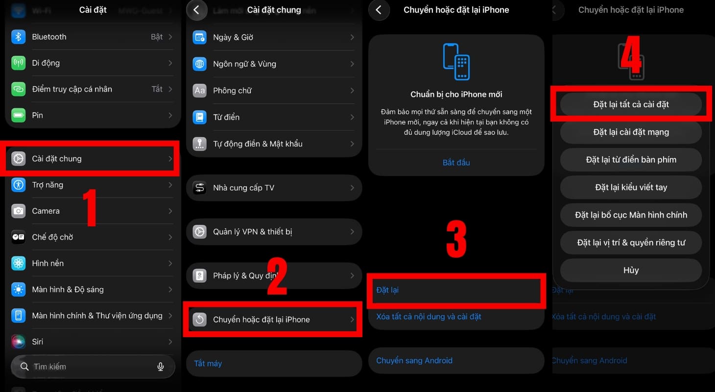 Đặt lại cài đặt gốc để khắc phục tình trạng iPhone 12 Pro Max bị đơ màn hình