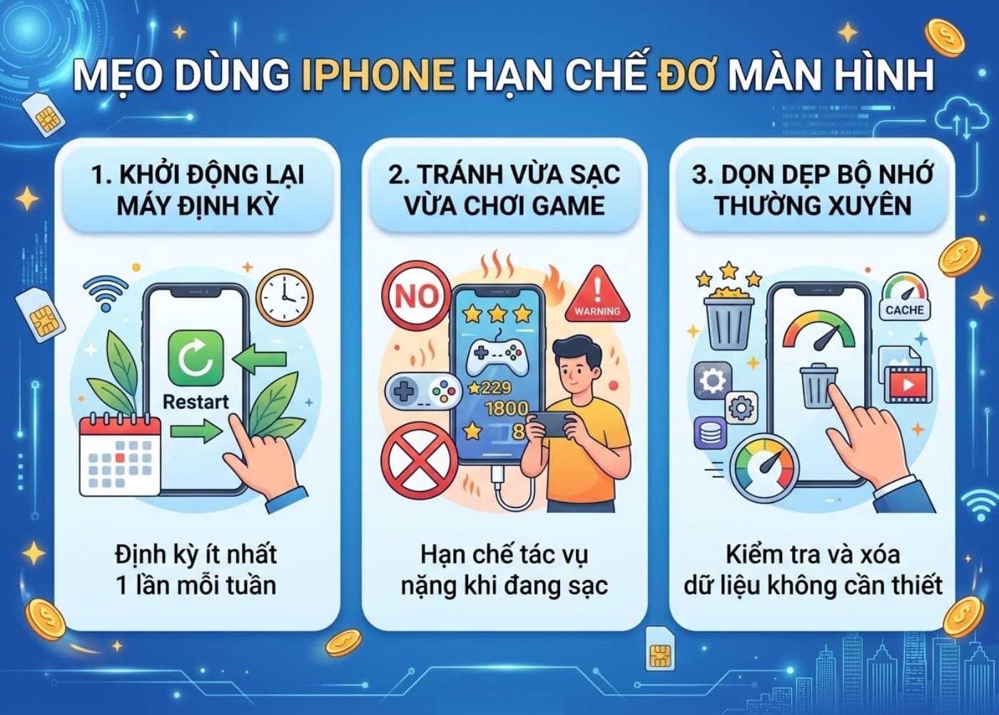 Cách sử dụng iPhone để hạn chế đơ màn hình