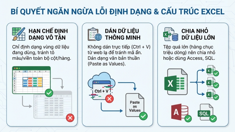Mẹo ph&ograve;ng tr&aacute;nh file Excel bị mất định dạng, hỏng cấu tr&uacute;c