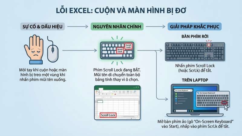 Tắt ph&iacute;m Scroll Lock tr&ecirc;n b&agrave;n ph&iacute;m