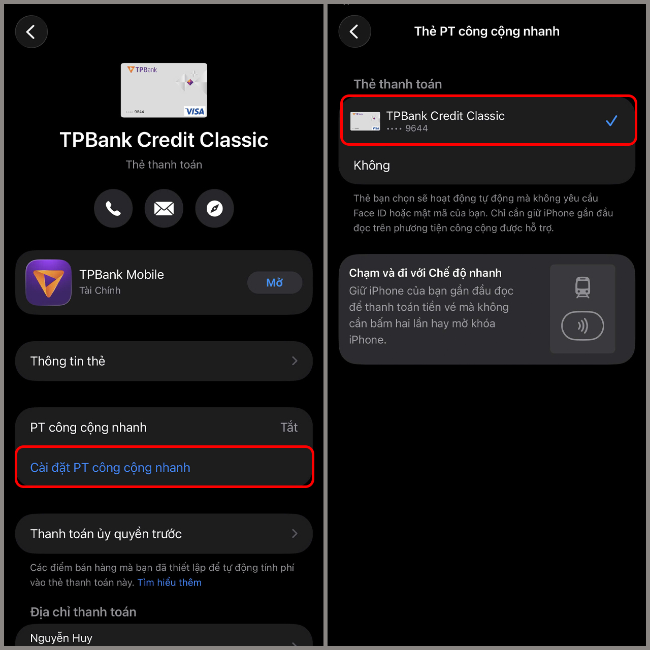 Cách thanh toán phương tiện công cộng bằng iPhone