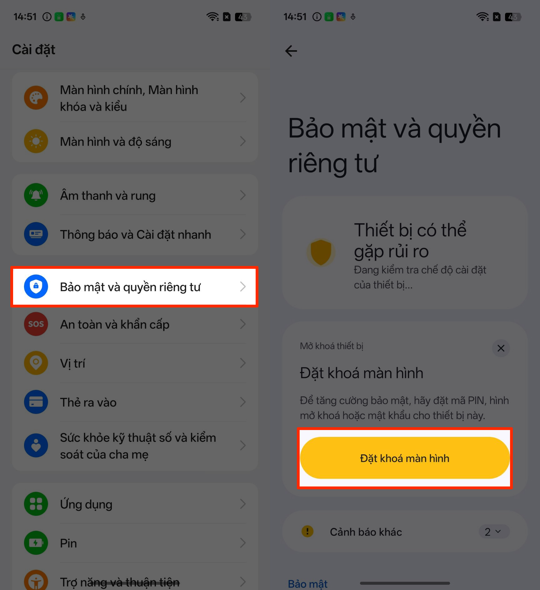 Cách đặt mật khẩu màn hình realme P4 Power Cách đặt mật khẩu màn hình realme P4 Power