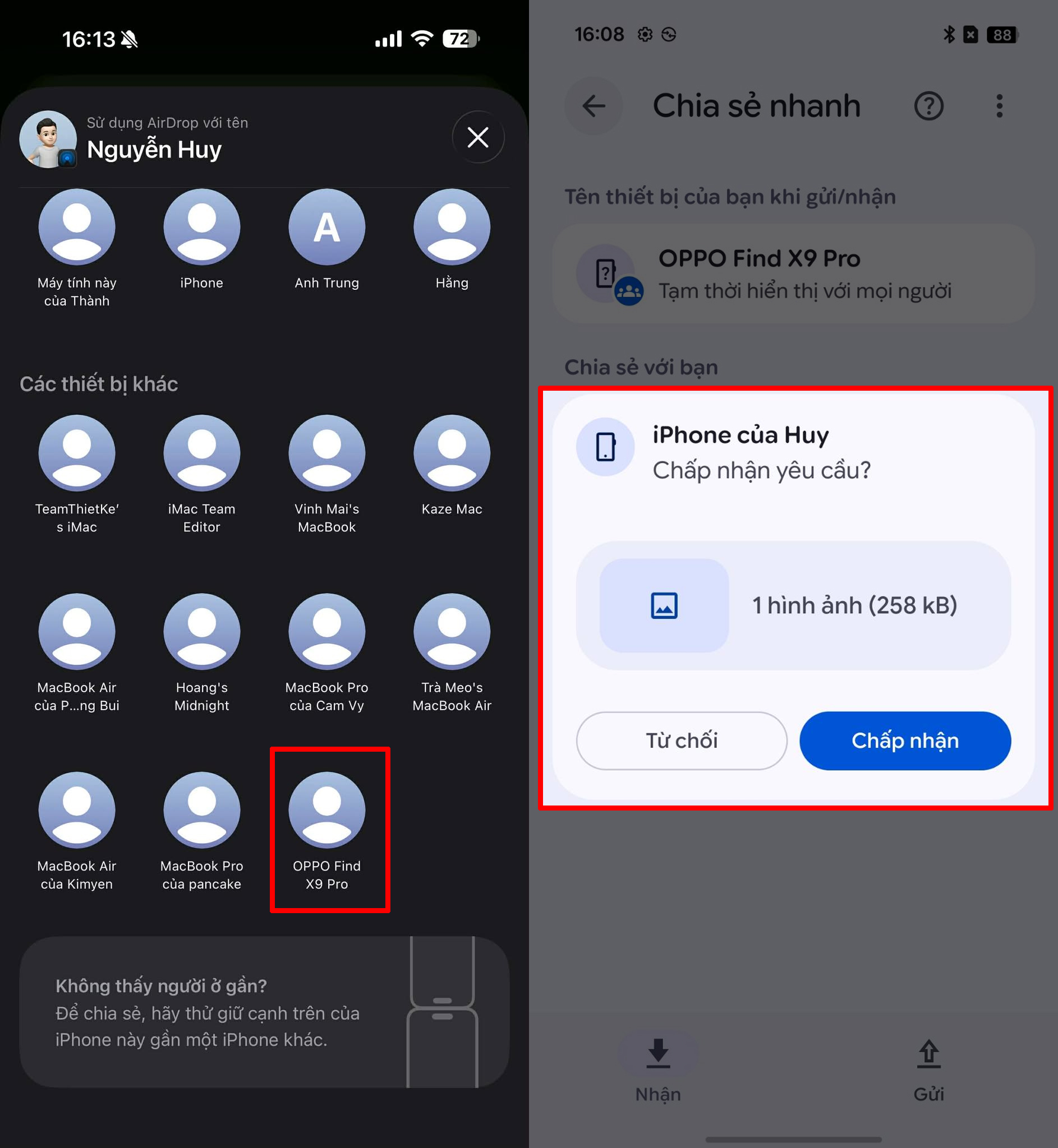 Cách chia sẻ từ iPhone và MacBook sang OPPO Cách chia sẻ từ iPhone và MacBook sang OPPO