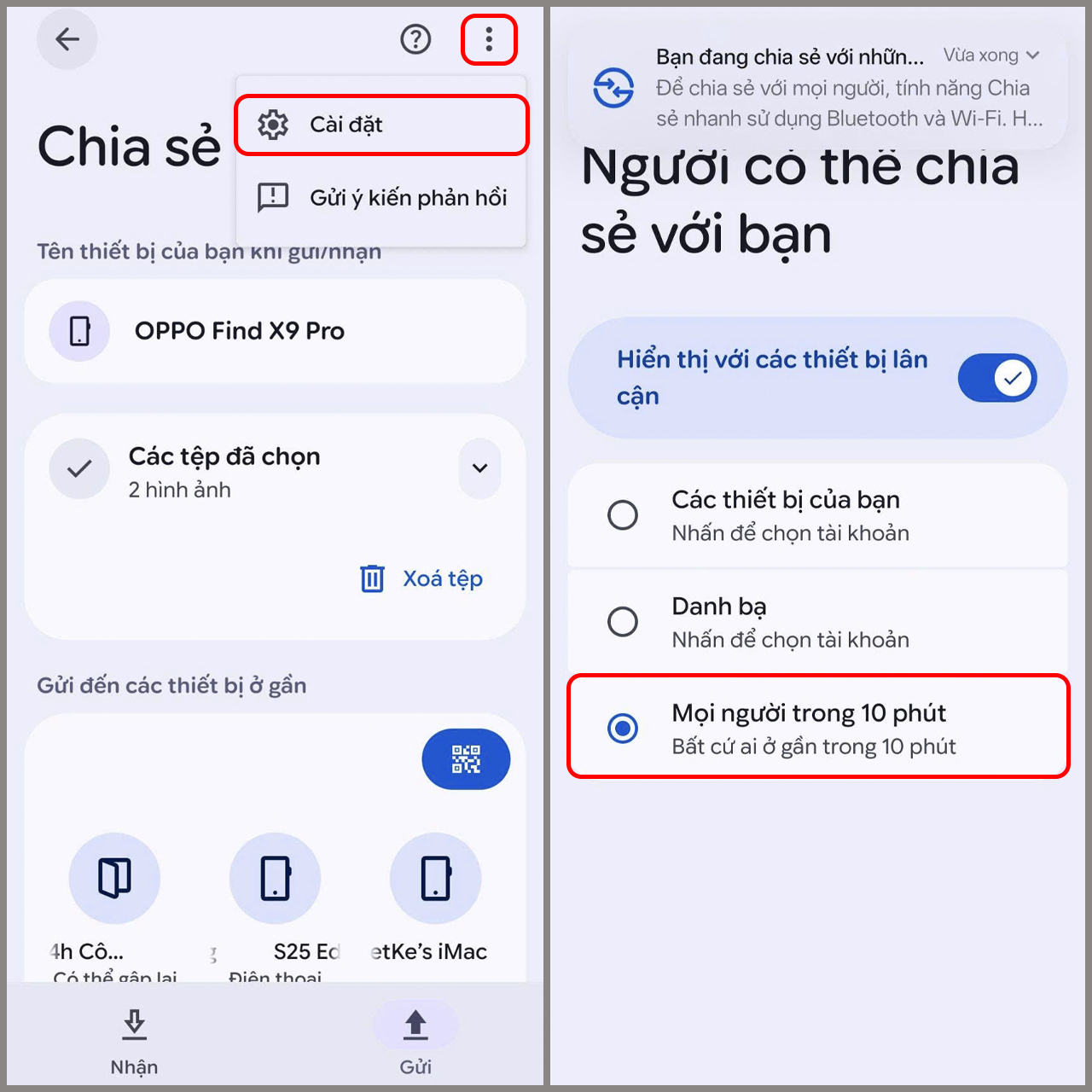 Cách AirDrop từ iPhone sang OPPO