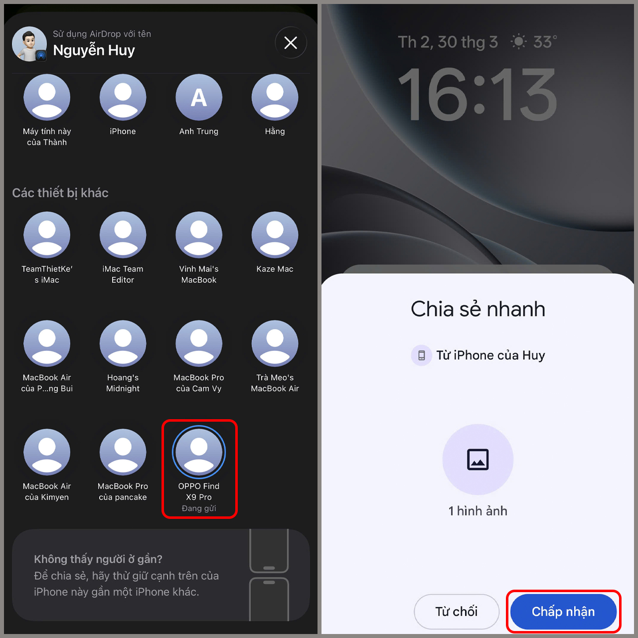 Cách AirDrop từ iPhone sang OPPO