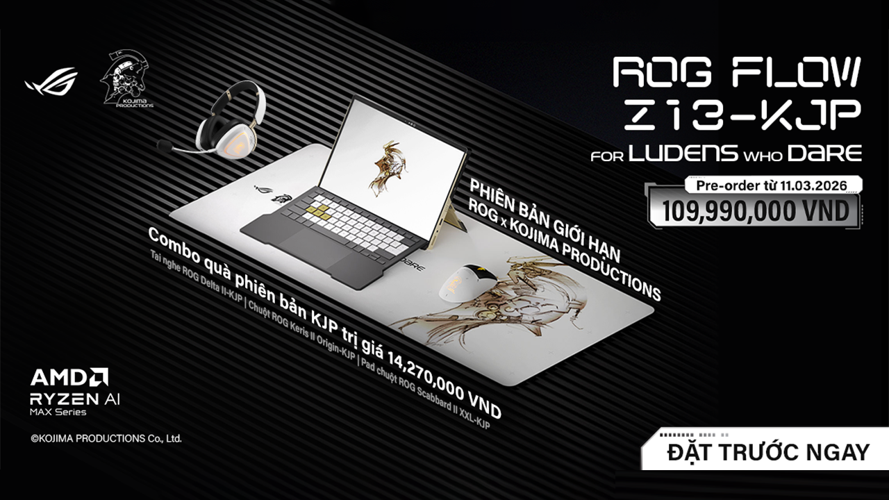 Đặt trước Laptop Asus Gaming ROG Flow Z13 KJP 2026, sở hữu quà tặng giới hạn KJP cực chất