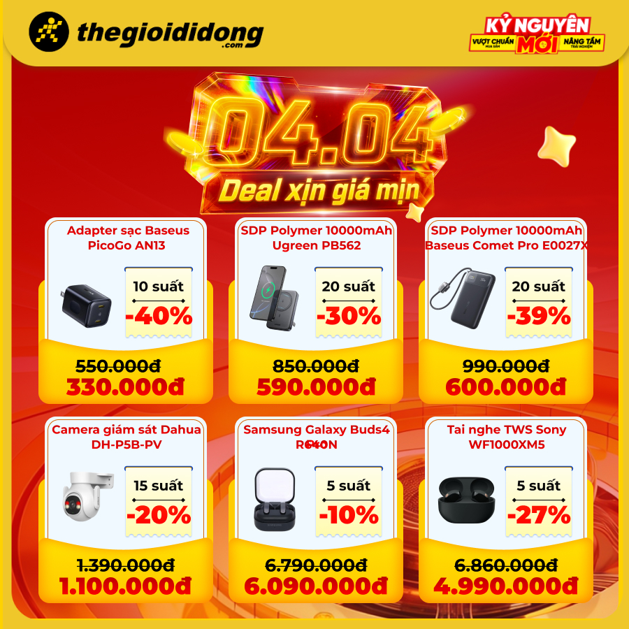 Bùng nổ 4/4: Chơi minigame nhận voucher đến 1 triệu, nhiều sản phẩm công nghệ đua nhau giảm sốc