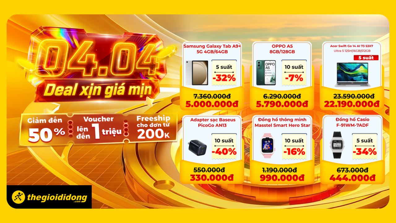 Bùng nổ 4/4: Chơi minigame nhận voucher đến 1 triệu, nhiều sản phẩm công nghệ đua nhau giảm sốc