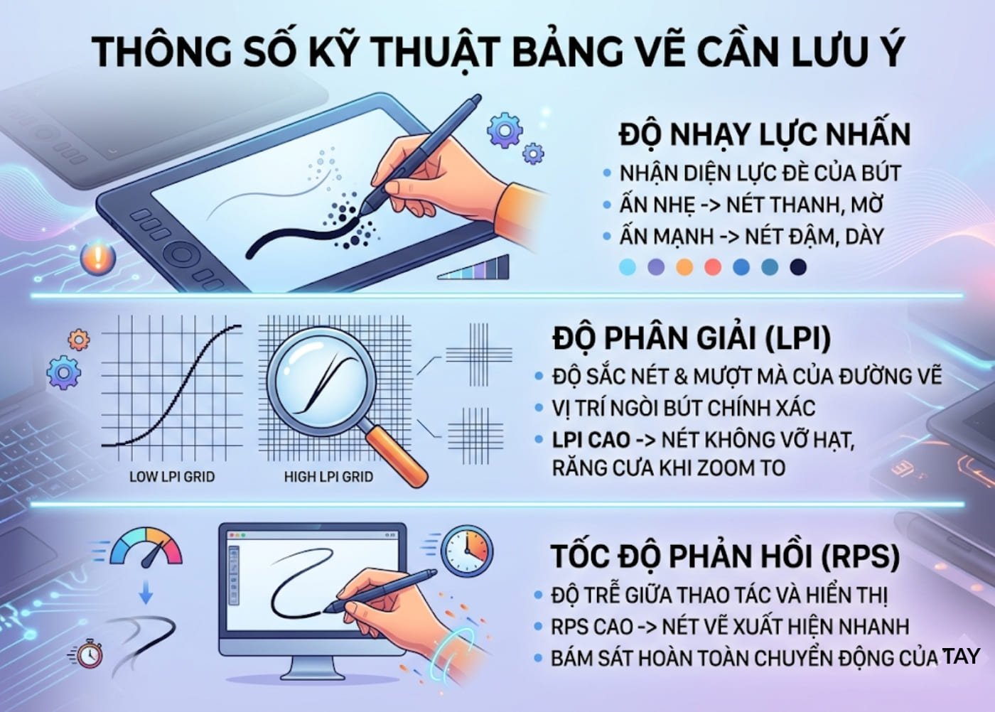 Các thông số kỹ thuật cần chú ý khi mua bảng vẽ điện tử