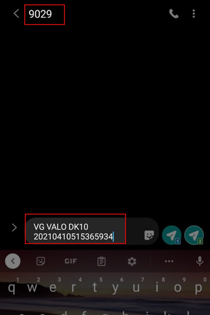 Gửi cú pháp đến tổng đài 9029.