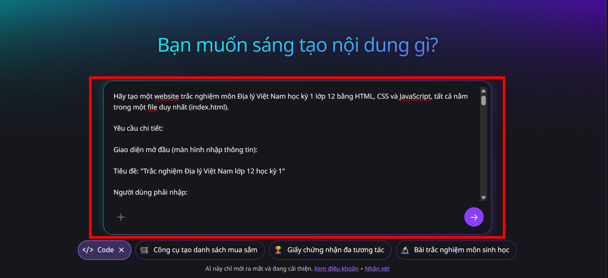 Cách tạo website trắc nghiệm bằng Canva AI
