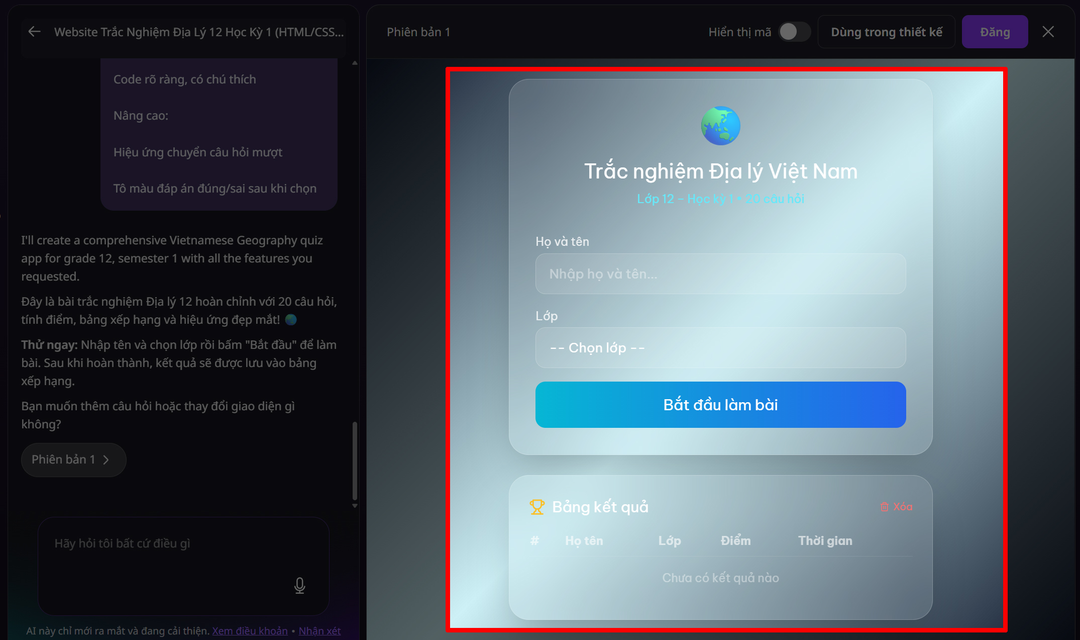 Cách tạo website trắc nghiệm bằng Canva AI