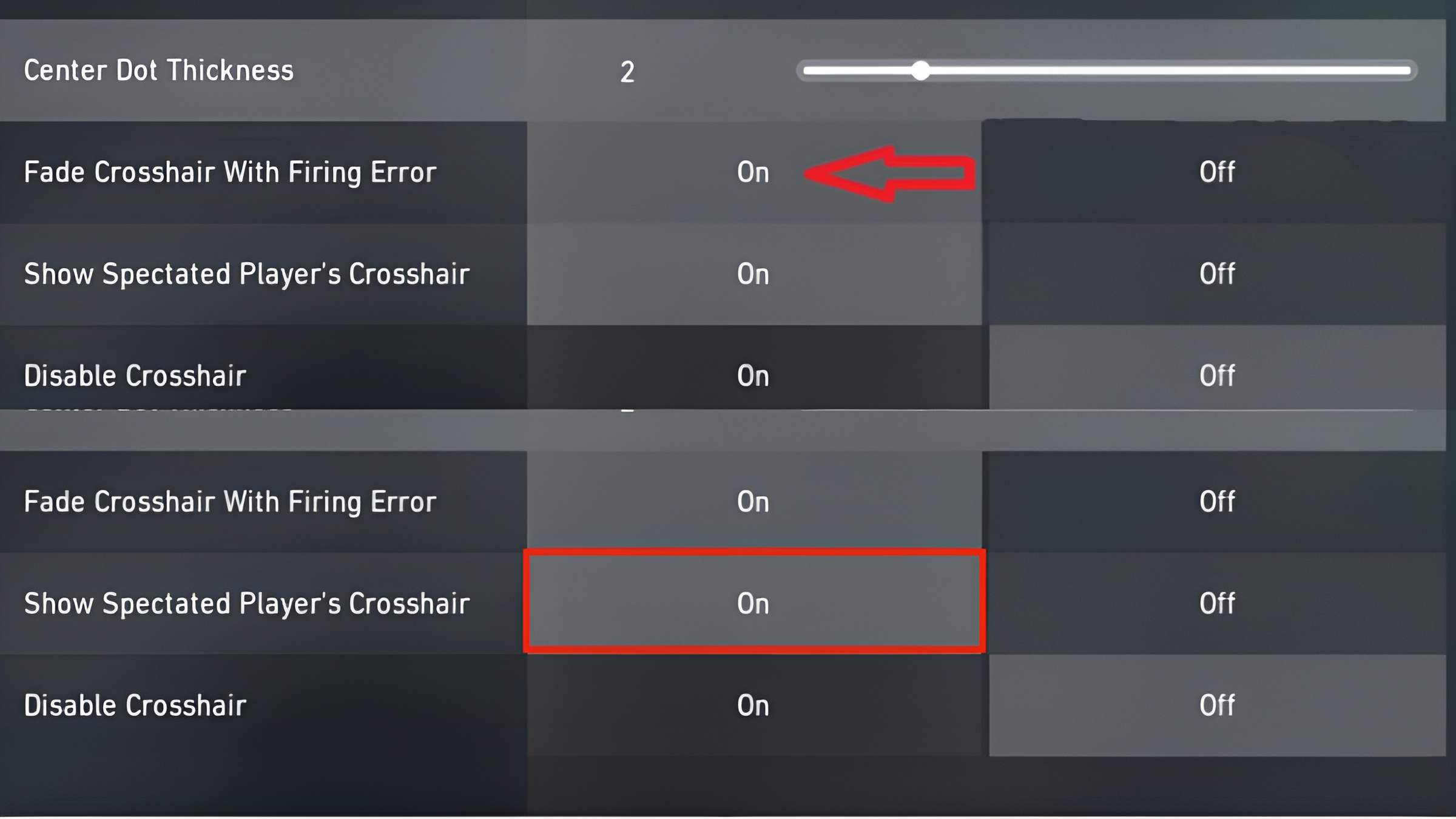 Bật giãn tâm để kiểm soát spray tốt hơn, xem tâm đồng đội để học setup chuẩn