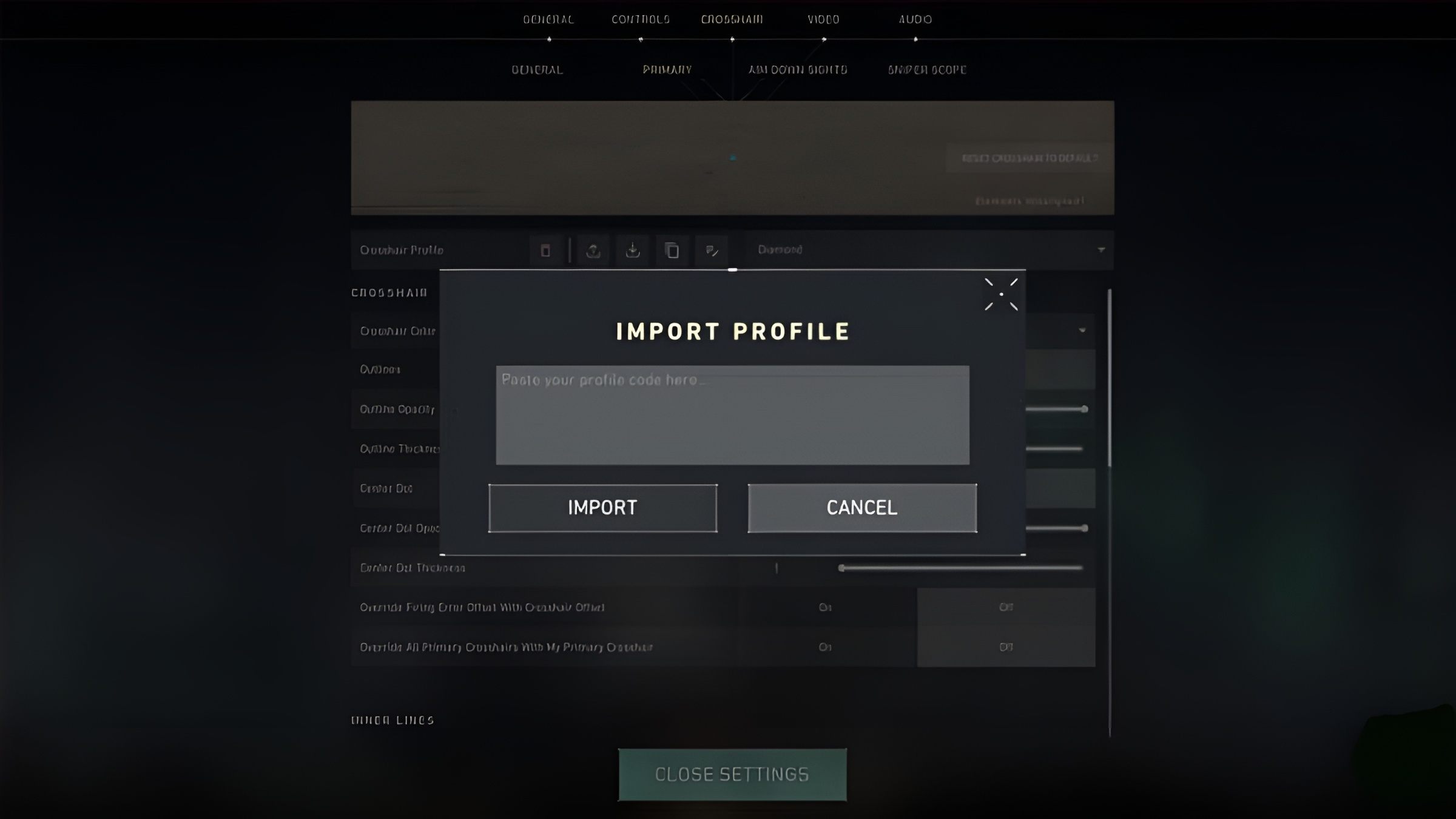 Dán mã và áp dụng ngay tâm ngắm bạn vừa chọn