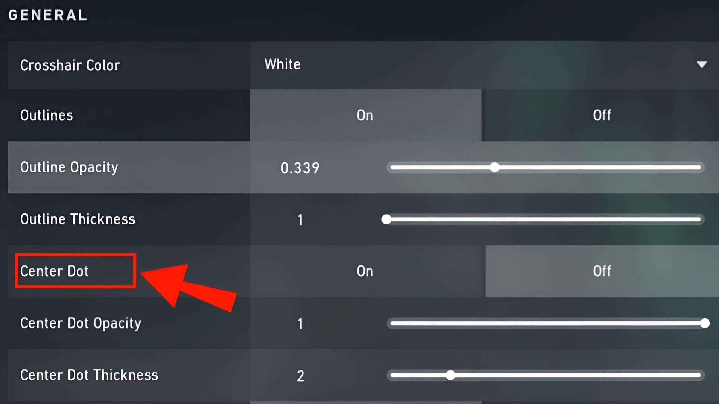 Chấm giữa giúp căn tâm chuẩn khi tap chính xác